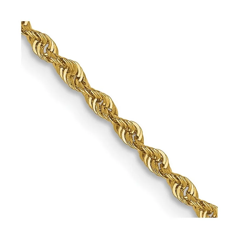 Women’s elegant gold bracelets-Curata 14k Yellow Gold Lobster Claw Closure 1.0mm Solid Rope Chain Bracelet