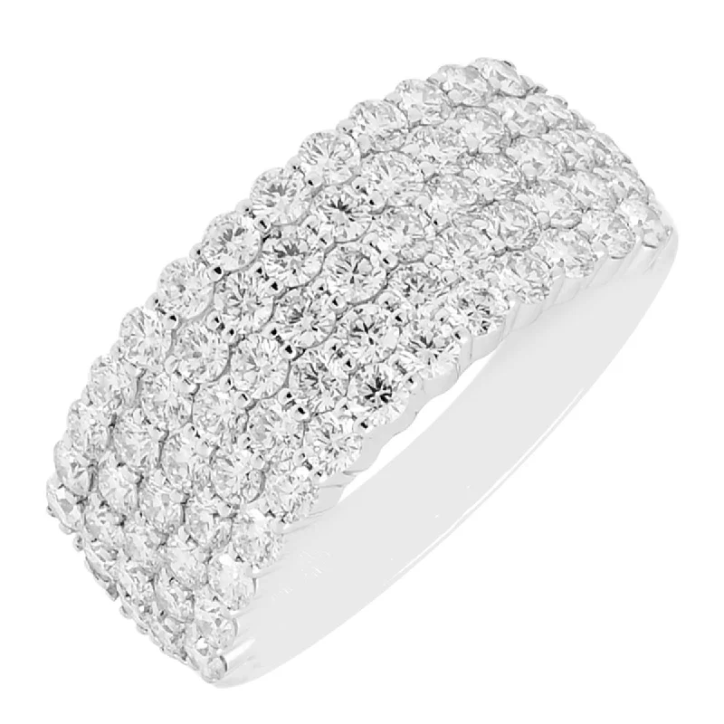 Women’s engagement rings for large hands-Five Row Diamond Ring in 14kt White Gold (1 3/4ct tw)