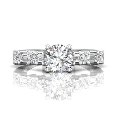 Women’s oval engagement rings with diamonds-Martin Flyer Diamond Engagement Ring Setting in 14kt White Gold (1/2ct tw)