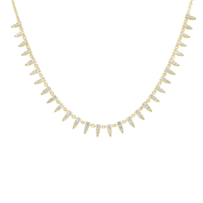 Women’s layered diamond necklaces-Diamond Dainty Spike Necklace