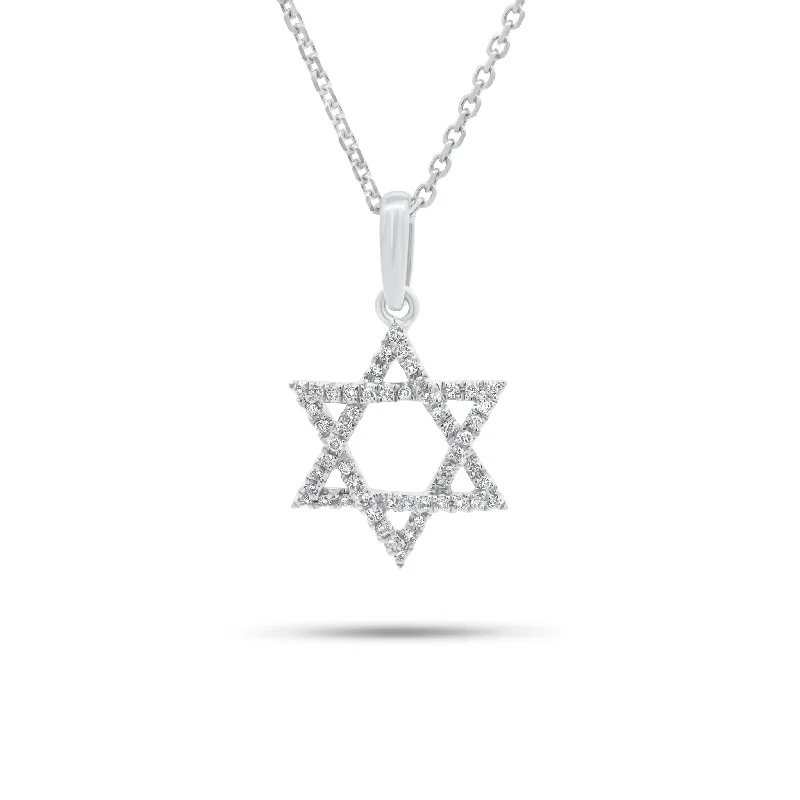 Women’s moonstone necklaces-0.10 ct Diamond Star of David Pendant