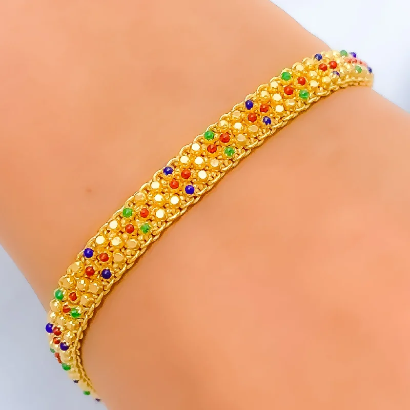 Women’s custom bracelets-Meena Adorned Flat Bracelet