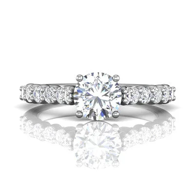 Women’s luxury moissanite engagement rings-Martin Flyer Diamond Engagement Ring Setting in 14kt White Gold (3/4ct tw)