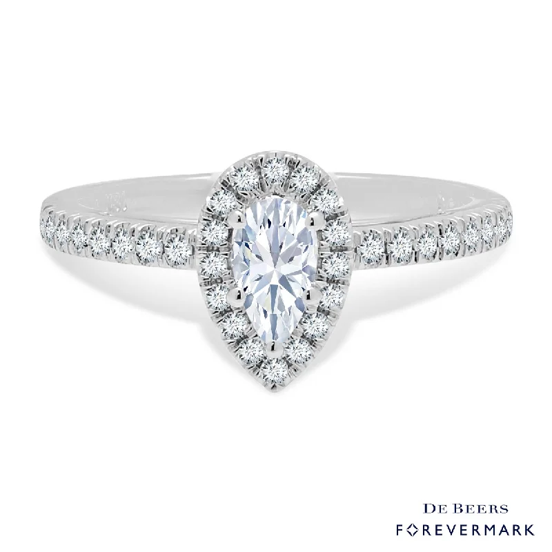 Women’s engagement rings with unique designs-Pear Shaped Diamond Center of My Universe Engagement Ring in 18kt White Gold (5/8ct tw)