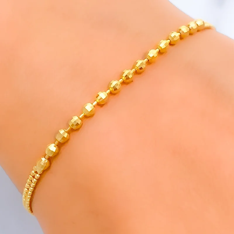 Women’s fancy bracelets-Sleek Jazzy 22K Gold Bracelet