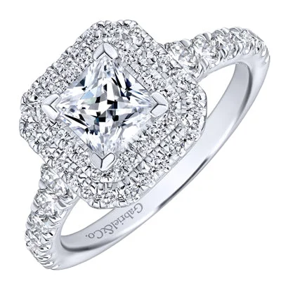 Women’s modern solitaire engagement rings-Gabriel Ginger Diamond Engagement Ring Setting in 14kt White Gold (7/8ct tw)