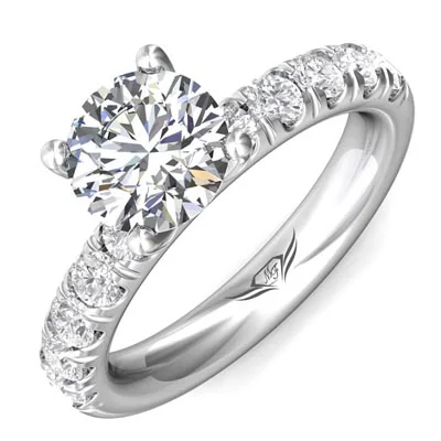 Women’s affordable engagement rings-Martin Flyer Diamond Engagement Ring Setting in 14kt White Gold (7/8ct tw)