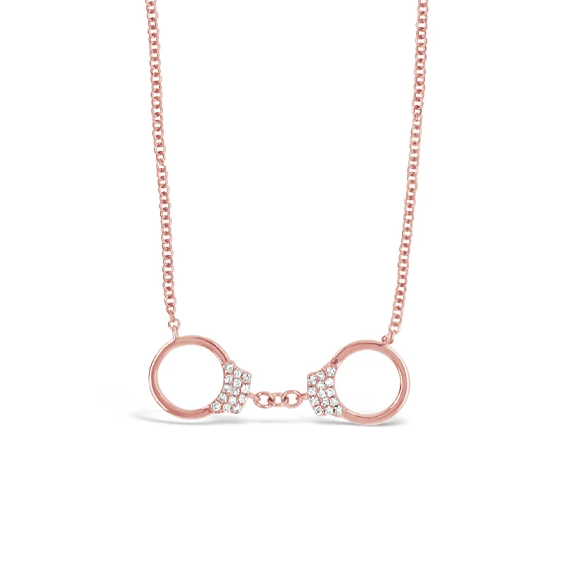 Women’s layered gold necklaces-Diamond Handcuffs Necklace