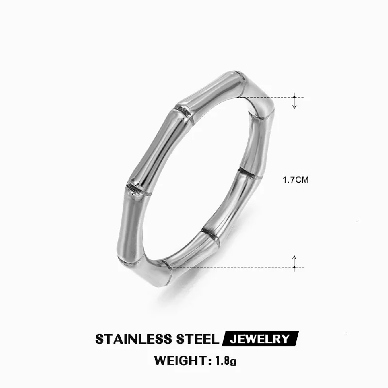 Steel Color Bamboo Ring-ZN052S