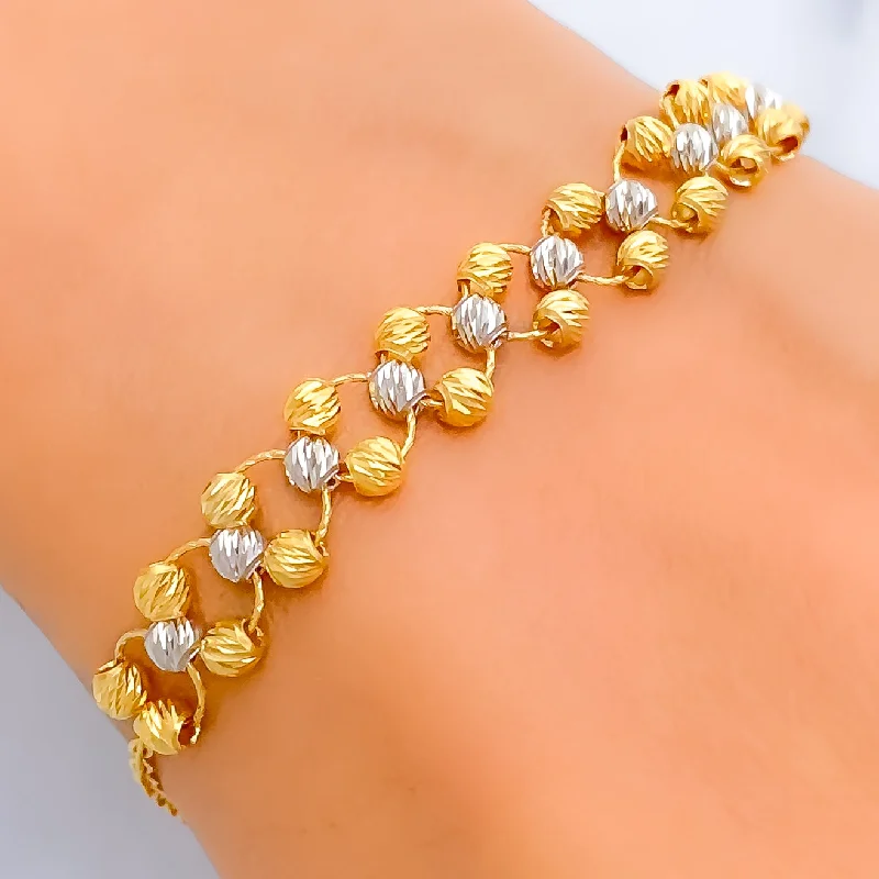 Women’s beaded bracelets-Accented Shimmering Multi-Color 22k Gold Bracelet