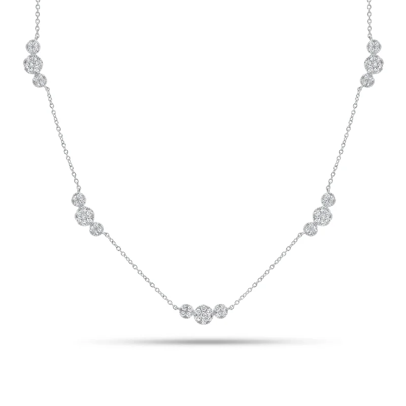 Women’s infinity chain necklaces-Diamond Disc Trios Necklace