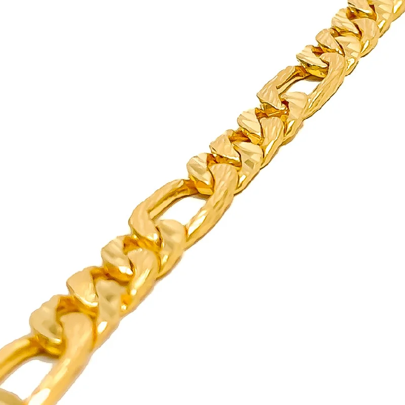 Women’s custom design bracelets-Effortless Everyday 22K Gold Linked Men's Bracelet