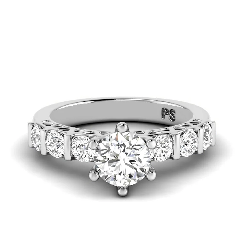 Women’s solitaire diamond engagement rings-0.95-2.10 CT Round Cut Diamonds - Engagement Ring