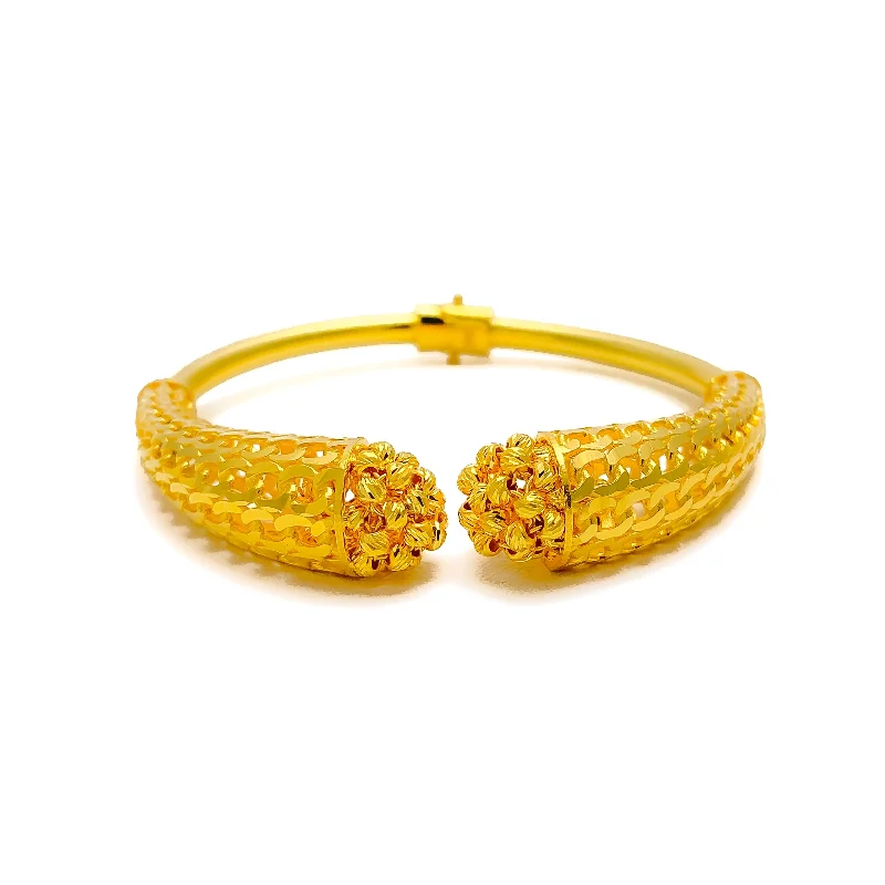 Women’s bohemian bracelets-Bold Bespoke Golden 22k Gold Bangle Bracelet