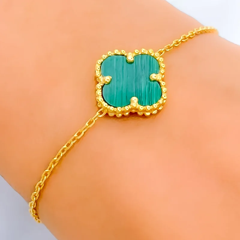 Women’s delicate bracelets-Chic Lovely 21k Gold Bracelet