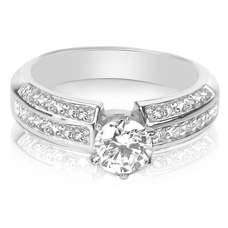 Women’s diamond solitaire engagement rings-0.95-2.10 CT Round Cut Diamonds - Engagement Ring